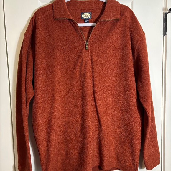 Tommy Bahama Rust Orange 1/4 Zip Long Sleeve Size Large - Picture 1 of 4